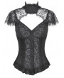 Dark in love Black Floral Lace Gothic Bolero Corset Top for Women