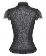 Dark in love Black Floral Lace Gothic Bolero Corset Top for Women