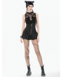 Dark in love Black Dark Gothic Punk Mesh Strap Halter Top for Women