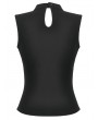 Dark in love Black Gothic Punk Coffin Mesh Panel Tank Top for Women