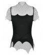Dark in love Black Gothic Punk Irregular Mesh Chain Top for Women