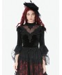 Dark in love Black Retro Gothic Velvet Lace Embroidered Shirt for Women