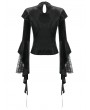 Dark in love Black Retro Gothic Velvet Lace Embroidered Shirt for Women