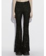 Punk Rave Black Gothic Jacquard Lace Flared Pants for Women