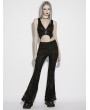 Punk Rave Black Gothic Jacquard Lace Flared Pants for Women
