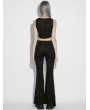 Punk Rave Black Gothic Jacquard Lace Flared Pants for Women