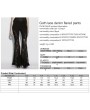 Punk Rave Black Gothic Lace Denim Flared Pants for Women