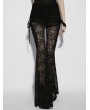 Punk Rave Black Gothic Lace Ruched Flared Pants for Women