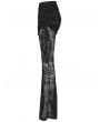 Punk Rave Black Gothic Lace Ruched Flared Pants for Women