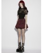 Punk Rave Red Gothic Striped Bloomer Shorts for Women