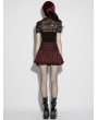 Punk Rave Red Gothic Striped Bloomer Shorts for Women