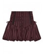 Punk Rave Red Gothic Striped Bloomer Shorts for Women