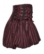 Punk Rave Red Gothic Striped Bloomer Shorts for Women