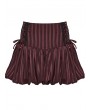 Punk Rave Red Gothic Striped Bloomer Shorts for Women