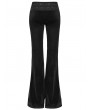 Punk Rave Black Gothic Mesh Panel Velvet Flared Pants for Women