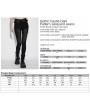 Punk Rave Black Gothic Castle Dark Pattern Jacquard Jeans for Women