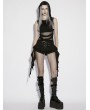Punk Rave Black Gothic Punk Personalized Ruffled Skirt-Shorts for Women