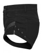 Punk Rave Black Gothic Punk Slim Knit Denim Shorts for Women