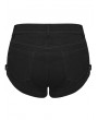 Punk Rave Black Gothic Punk Slim Knit Denim Shorts for Women