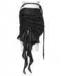 Punk Rave Black Post-Apocalyptic Drawstring Gothic Shorts with Waist Chain