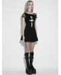 Punk Rave Black Gothic Cross Print Punk Daily Short Dress