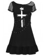 Punk Rave Black Gothic Cross Print Punk Daily Short Dress