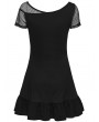 Punk Rave Black Gothic Cross Print Punk Daily Short Dress