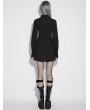 Punk Rave Black Gothic Asymmetrical Lantern Sleeve Short Shirt Dress