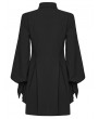 Punk Rave Black Gothic Asymmetrical Lantern Sleeve Short Shirt Dress