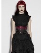 Punk Rave Black and Red Gothic Bat Shape Gradient Corset Belt