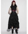 Punk Rave Black and Red Gothic Bat Shape Gradient Corset Belt