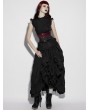 Punk Rave Black and Red Gothic Bat Shape Gradient Corset Belt