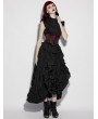 Punk Rave Black and Red Gothic Bat Shape Gradient Corset Belt