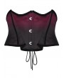 Punk Rave Black and Red Gothic Bat Shape Gradient Corset Belt