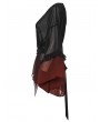 Punk Rave Black and Red Gothic Chiffon Gradient Loose Ruffle Shirt for Women