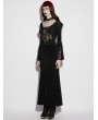 Punk Rave Black Gothic Velvet Hollow Fared Sleeve Long Fishtail Dress
