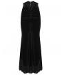 Punk Rave Black Gothic High Waist Ruched Velvet Fishtail Skirt