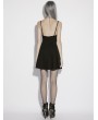 Punk Rave Black Gothic Punk Studded Slip A-Line Short Dress