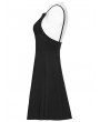 Punk Rave Black Gothic Punk Studded Slip A-Line Short Dress