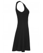 Punk Rave Black Gothic Moon Print Slim Sleeveless Short Pleated Dress