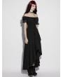 Punk Rave Black Gothic Daily Jacquard Short Sleeves Irregular High-Low Dress