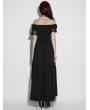 Punk Rave Black Gothic Daily Jacquard Short Sleeves Irregular High-Low Dress