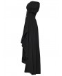 Punk Rave Black Gothic Daily Jacquard Short Sleeves Irregular High-Low Dress