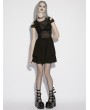 Punk Rave Black Gothic Perspective Mesh Patterned Lace Short Dress