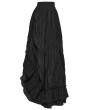 Punk Rave Black Gothic Pleated Retro Layered Maxi Skirt