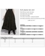 Punk Rave Black Gothic Pleated Retro Layered Maxi Skirt