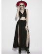 Punk Rave Black Gothic Sexy Perspective Mesh Slit Long Skirt