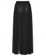 Punk Rave Black Gothic Sexy Perspective Mesh Slit Long Skirt