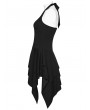 Punk Rave Black Gothic Irregular Halter Tie-Back Short Dress