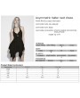 Punk Rave Black Gothic Irregular Halter Tie-Back Short Dress